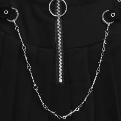 LISTEN FLAVOR Barbed Wire Chain Pleated Skirt