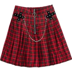 LISTEN FLAVOR Barbed Wire Chain Pleated Skirt