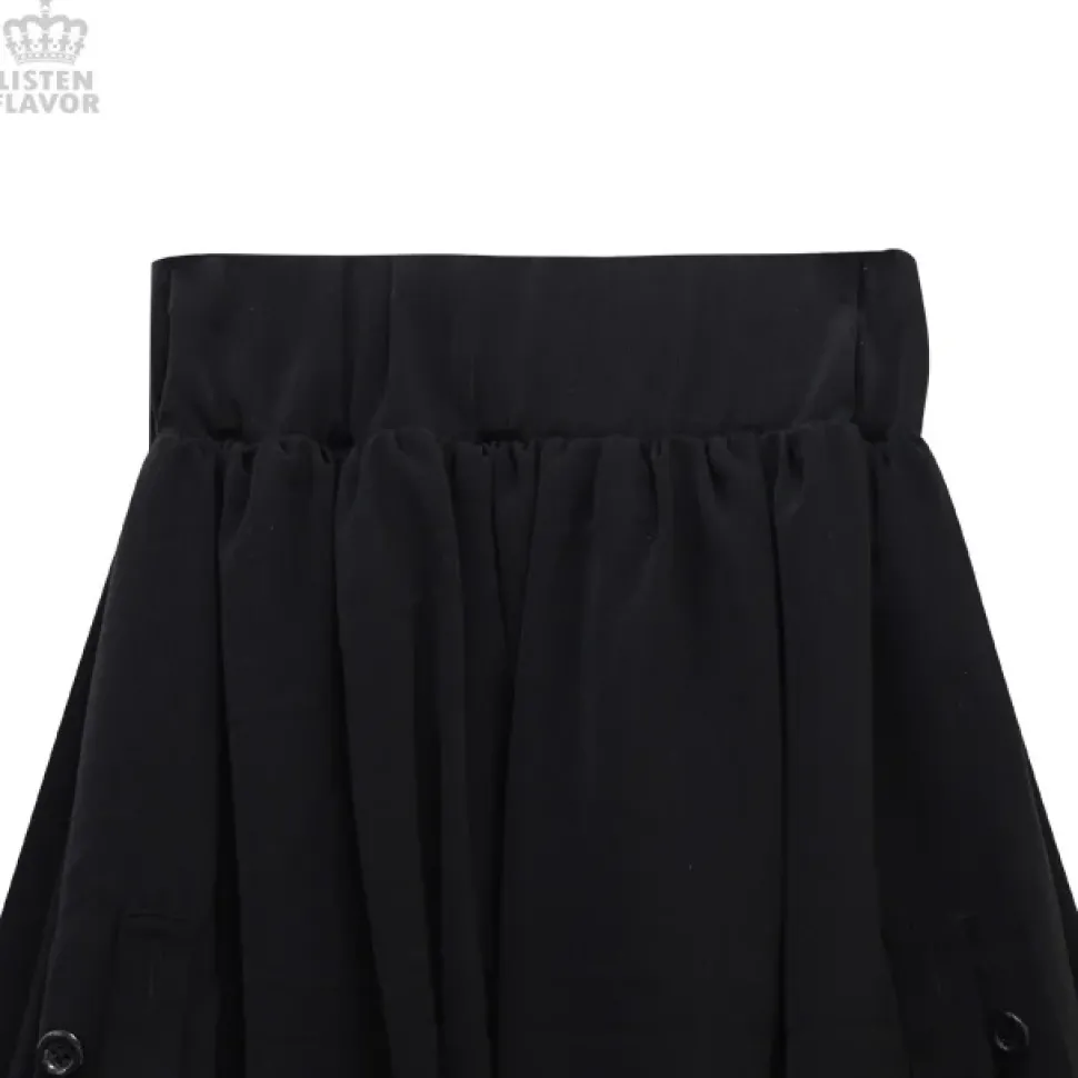 LISTEN FLAVOR Bat Hemline Maxi Skirt