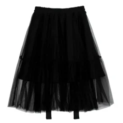 LISTEN FLAVOR Belt Equipped Fluffy Tulle Skirt