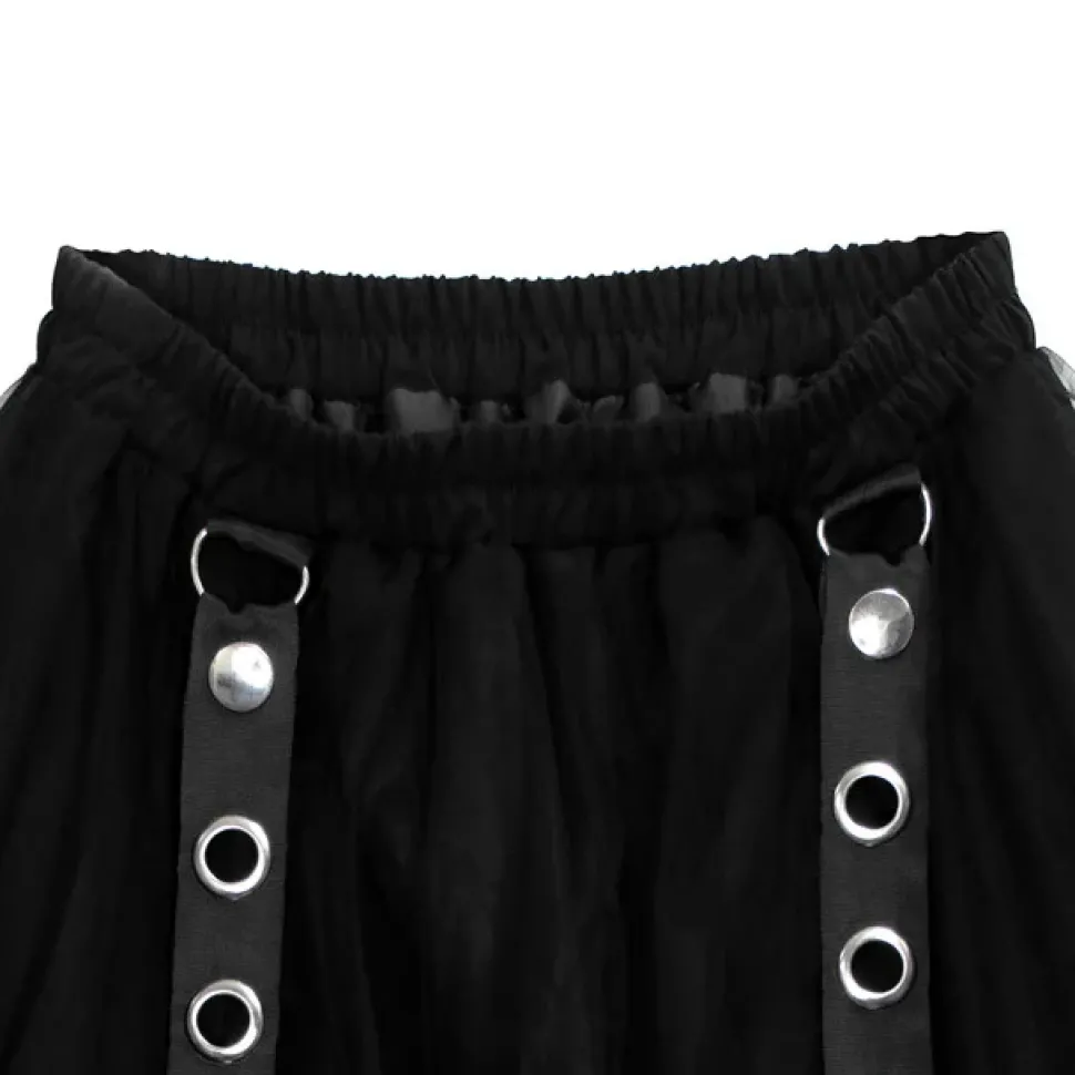 LISTEN FLAVOR Belt Equipped Fluffy Tulle Skirt