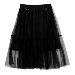 LISTEN FLAVOR Belt Equipped Fluffy Tulle Skirt