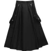 LISTEN FLAVOR Black Cargo Long Skirt