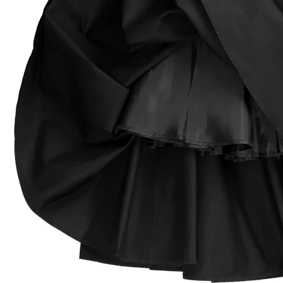 LISTEN FLAVOR Black Cargo Long Skirt