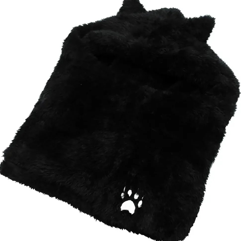LISTEN FLAVOR Black Cat Ear Cat Paw Boa Neck Warmer
