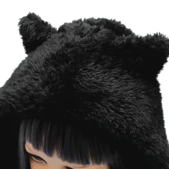 LISTEN FLAVOR Black Cat Ear Cat Paw Boa Neck Warmer