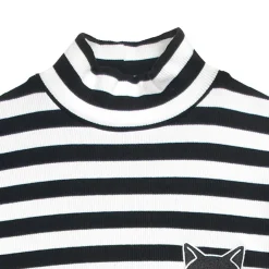 LISTEN FLAVOR Black Cat Studded Ribbed Top