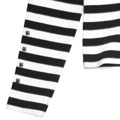 LISTEN FLAVOR Black Cat Studded Ribbed Top