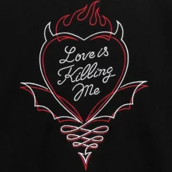 LISTEN FLAVOR Black Devil Heart Leather Sleeve Sutajan