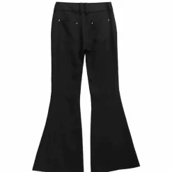 LISTEN FLAVOR Black D-Ring Design Flared Pants