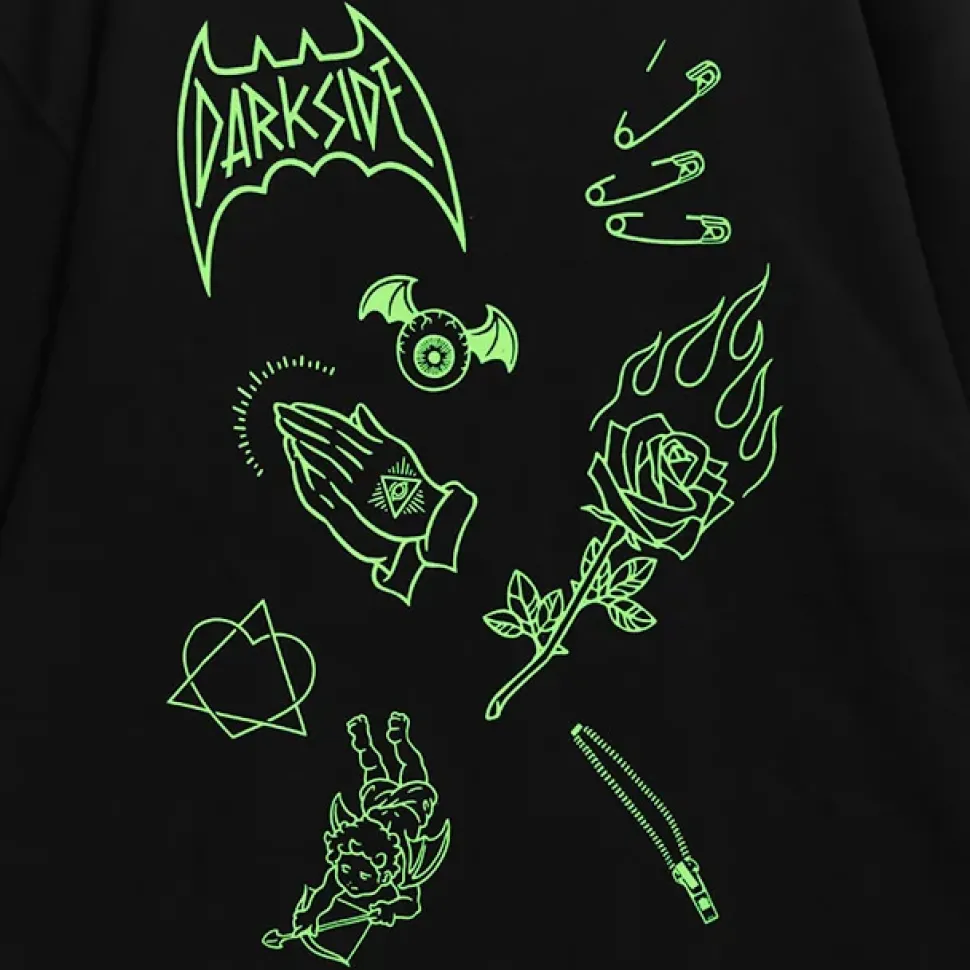 LISTEN FLAVOR Black Graffiti Zip Hoodie