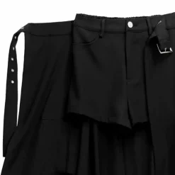 LISTEN FLAVOR Black Layered Eyelet Skirt w/ Shorts