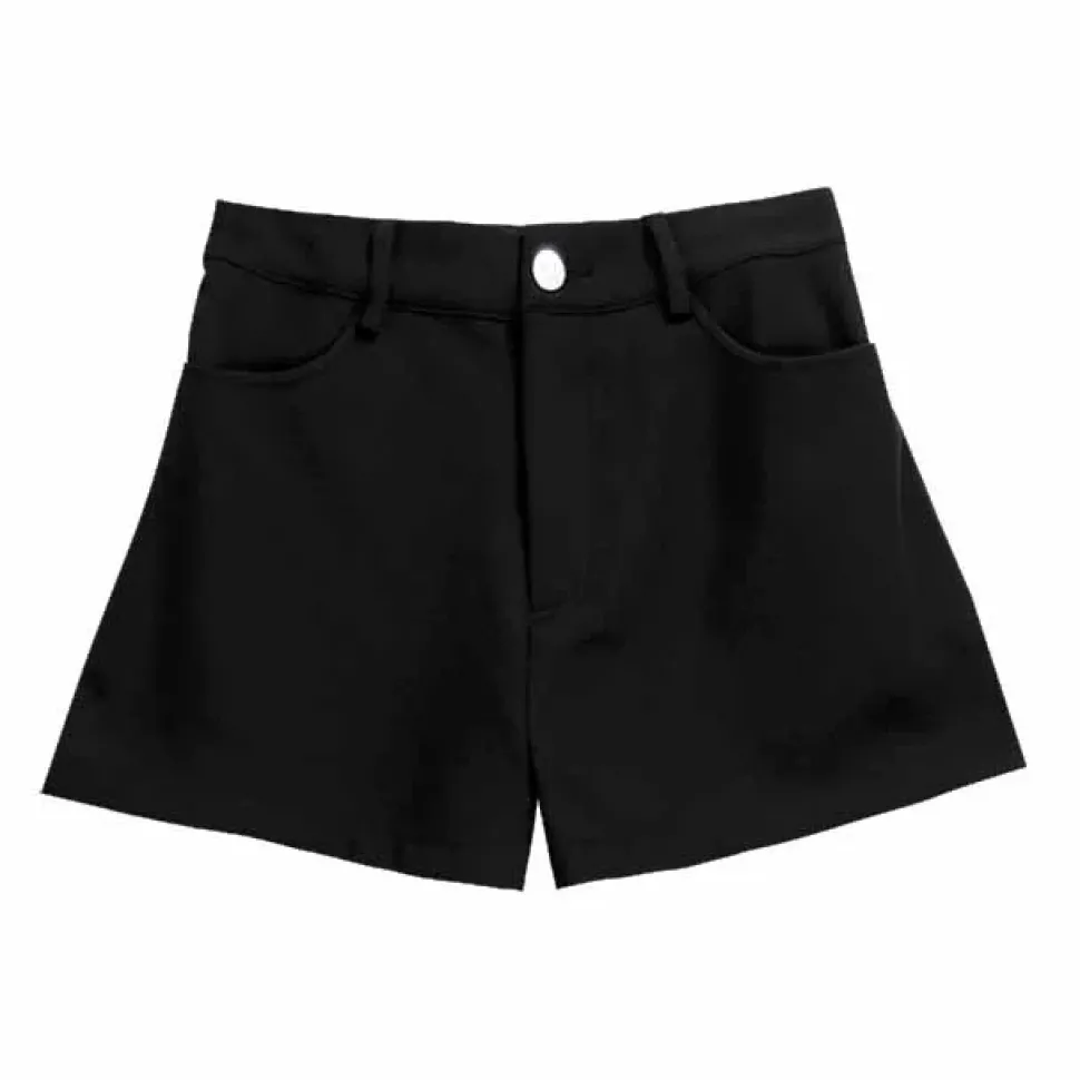LISTEN FLAVOR Black Layered Eyelet Skirt w/ Shorts