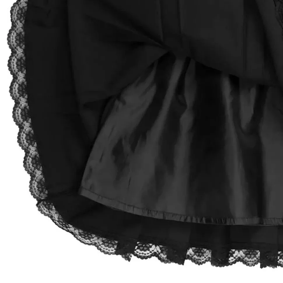 LISTEN FLAVOR Black Pleated Mini Skirt w/ Belt