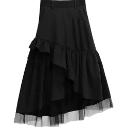 LISTEN FLAVOR Black Ruffle Frilly Skirt