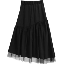 LISTEN FLAVOR Black Ruffle Frilly Skirt