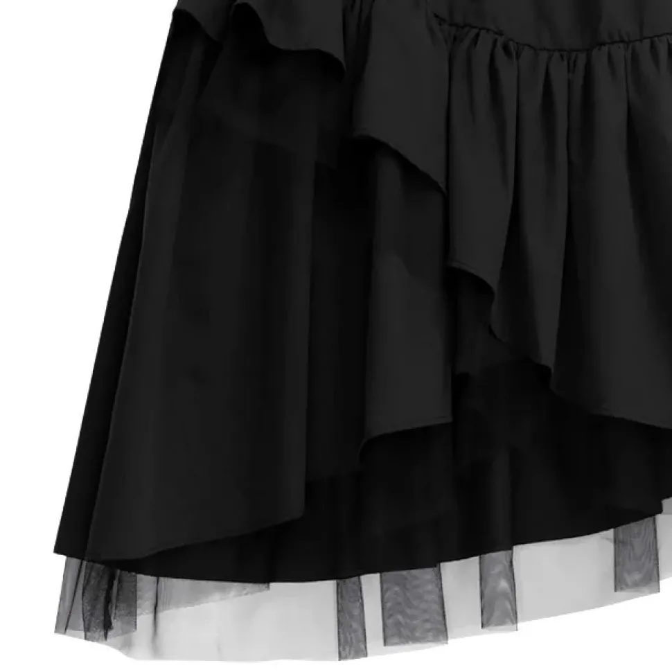 LISTEN FLAVOR Black Ruffle Frilly Skirt