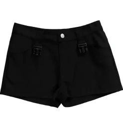 LISTEN FLAVOR Black Shorts w/ Harness Garter Belt