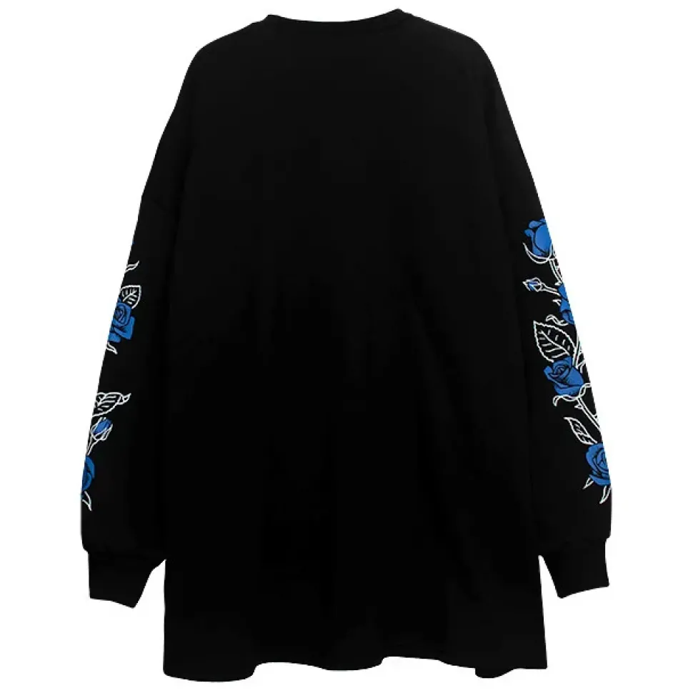 LISTEN FLAVOR Blue Rose Capsule Sweatshirt Black