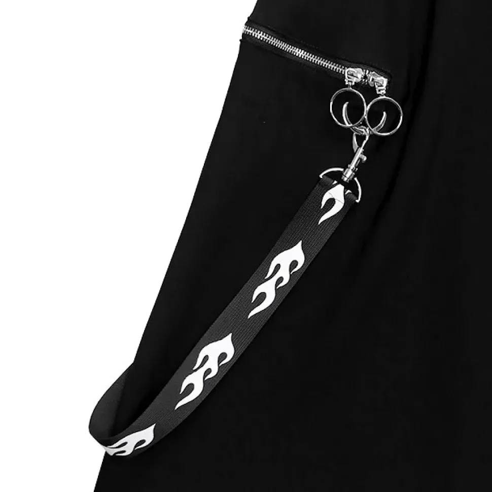 LISTEN FLAVOR Center Zip Strap Maxi Skirt Black