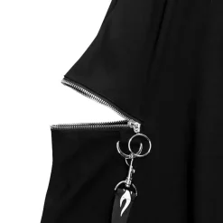 LISTEN FLAVOR Center Zip Strap Maxi Skirt Black
