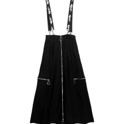 LISTEN FLAVOR Center Zip Strap Maxi Skirt Black