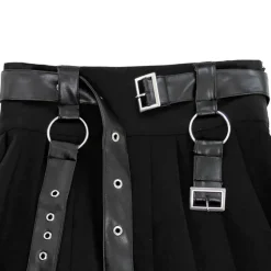 LISTEN FLAVOR Chain Belt Pleated Skirt