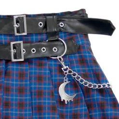 LISTEN FLAVOR Chain Belt Pleated Skirt