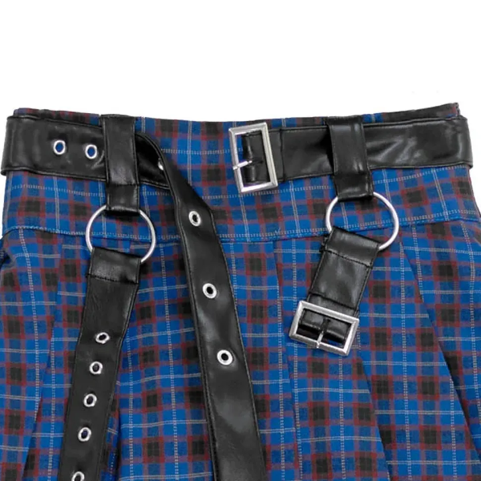 LISTEN FLAVOR Chain Belt Pleated Skirt