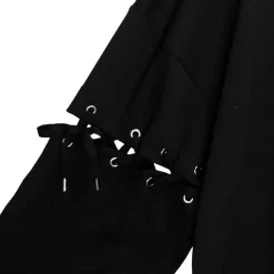 LISTEN FLAVOR Chandelier Lace-Up Sleeve Hoodie