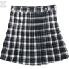 LISTEN FLAVOR Check Pleated Skirt