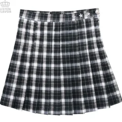 LISTEN FLAVOR Check Pleated Skirt