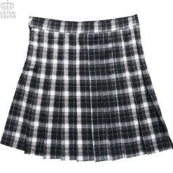LISTEN FLAVOR Check Pleated Skirt