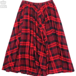 LISTEN FLAVOR Checkered Maxi Skirt