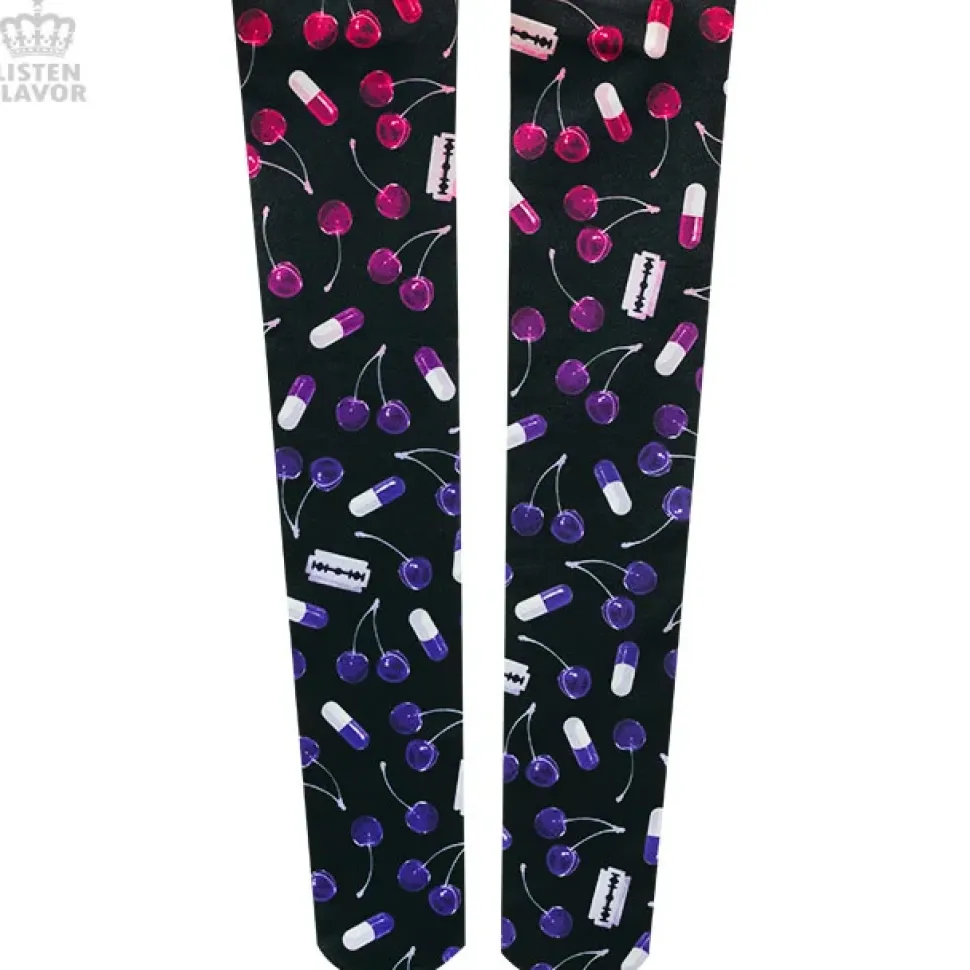 LISTEN FLAVOR Cherry Knee-High Socks