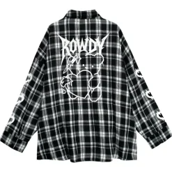 LISTEN FLAVOR Crazy Bear Checkered Shirt