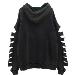 LISTEN FLAVOR Cross of Temptation Damaged Hoodie Vintage Black