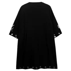 LISTEN FLAVOR Cutting Through Heart Eyelet Chain Top