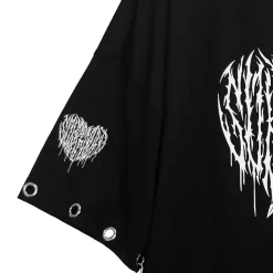 LISTEN FLAVOR Cutting Through Heart Eyelet Chain Top