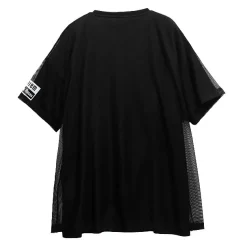 LISTEN FLAVOR Cyber Skull Mesh Layer T-Shirt