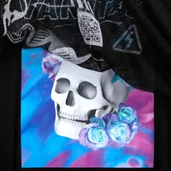LISTEN FLAVOR Cyber Skull Mesh Layer T-Shirt