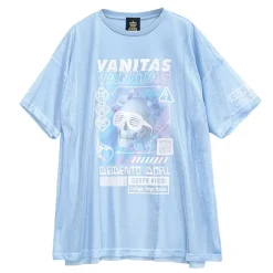 LISTEN FLAVOR Cyber Skull Mesh Layer T-Shirt