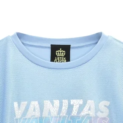 LISTEN FLAVOR Cyber Skull Mesh Layer T-Shirt