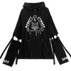 LISTEN FLAVOR Danger Cat 2-Way Cut Hoodie