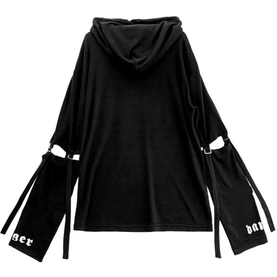 LISTEN FLAVOR Danger Cat 2-Way Cut Hoodie