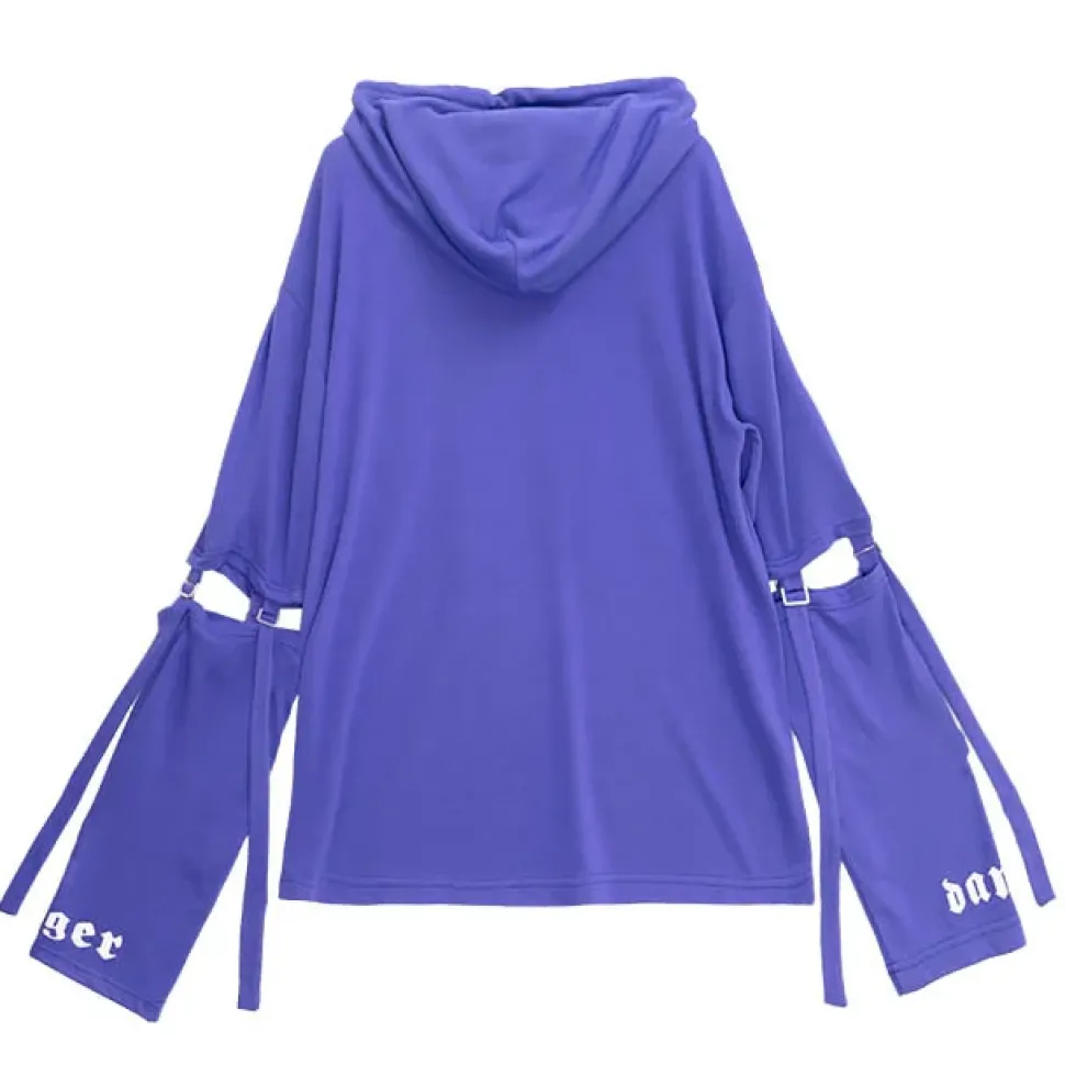 LISTEN FLAVOR Danger Cat 2-Way Cut Hoodie