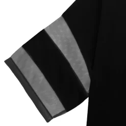 LISTEN FLAVOR Dangerous Black Cat Sheer Switching Top