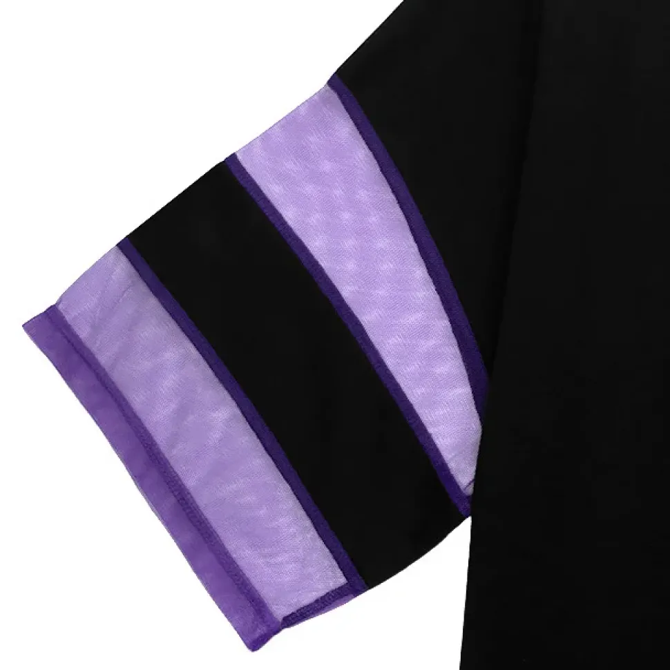 LISTEN FLAVOR Dangerous Black Cat Sheer Switching Top