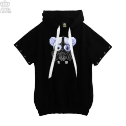 LISTEN FLAVOR Dangerous Gas Mask Bear Ring Sleeve Hoodie
