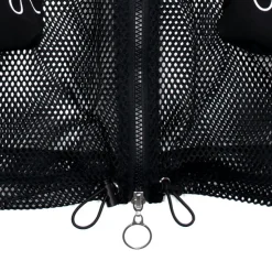 LISTEN FLAVOR Dangerous Heart Sleeve Line Mesh Zip Hoodie Black